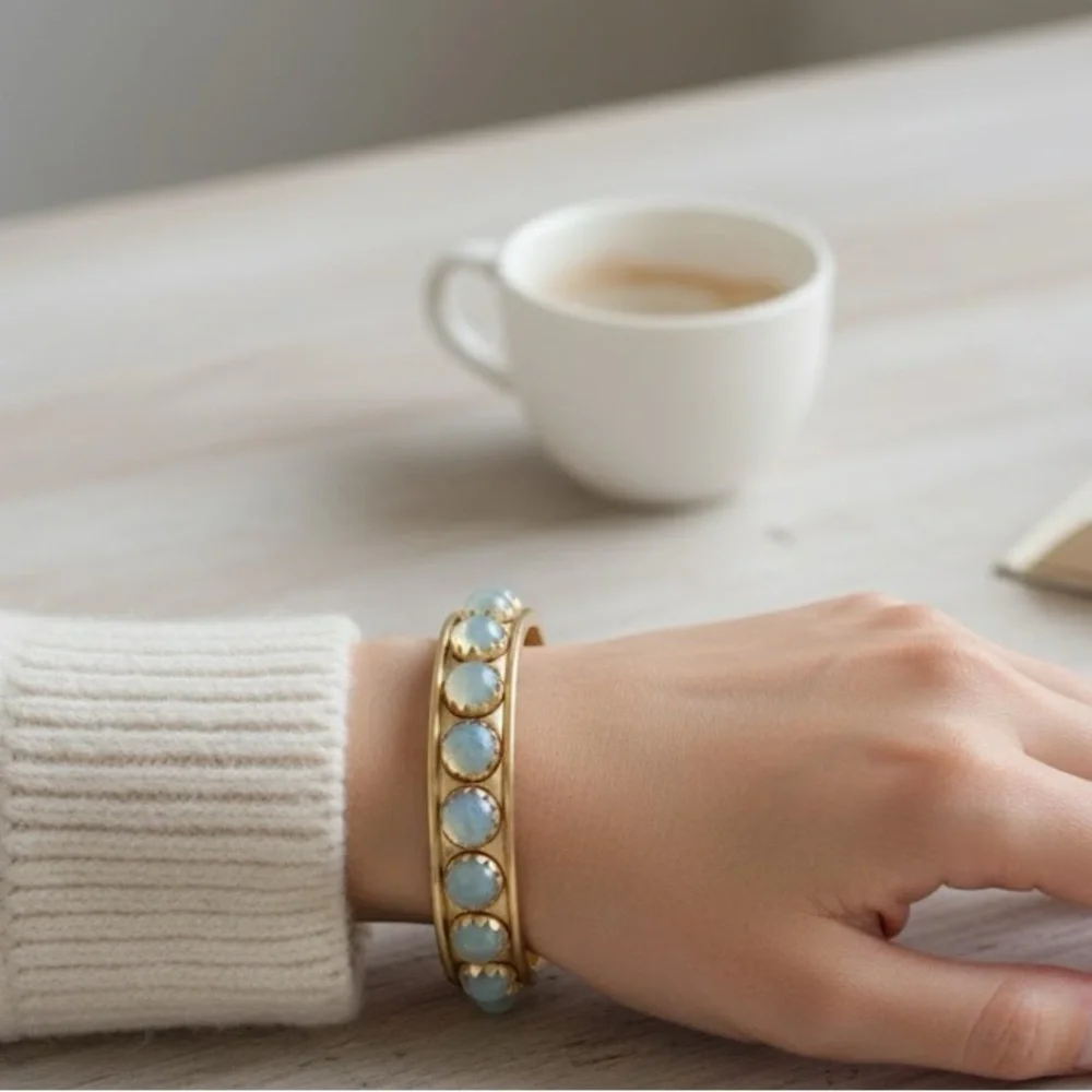 Tory Burch Gold and Green Bracelet with Elegant Design